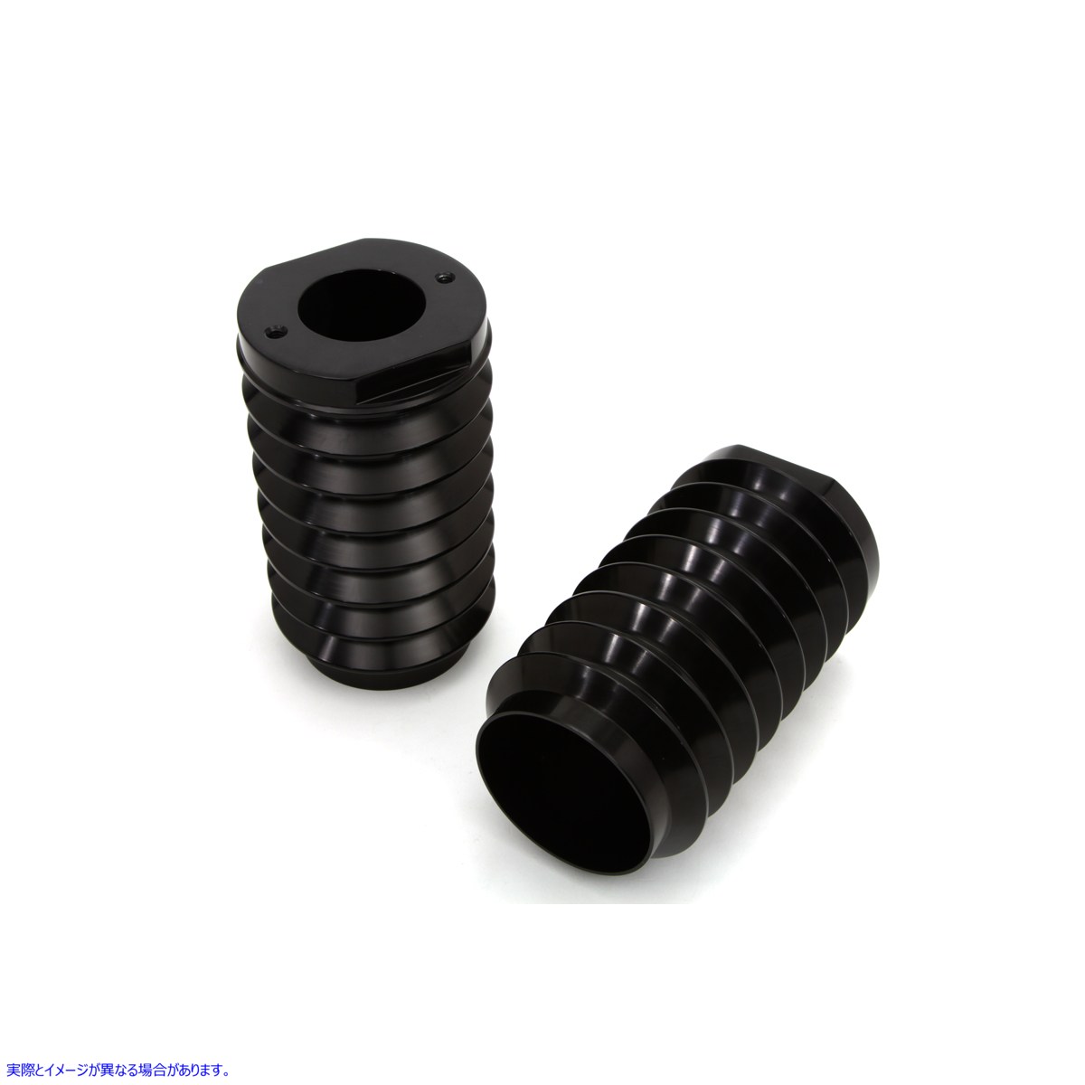 24-1172 ブラック フォーク スライダー カバー セット ジャバラ スタイル 取寄せ Vツイン Black Fork Slider Cover Set Bellowed