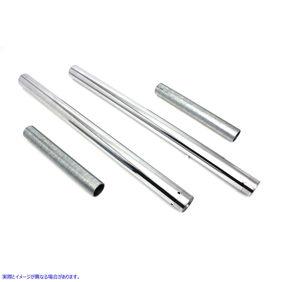 24-1186 ハードクローム 49mm フォークチューブセット 取寄せ Vツイン Hard Chrome 49mm Fork Tube Set (検索用／46617-06