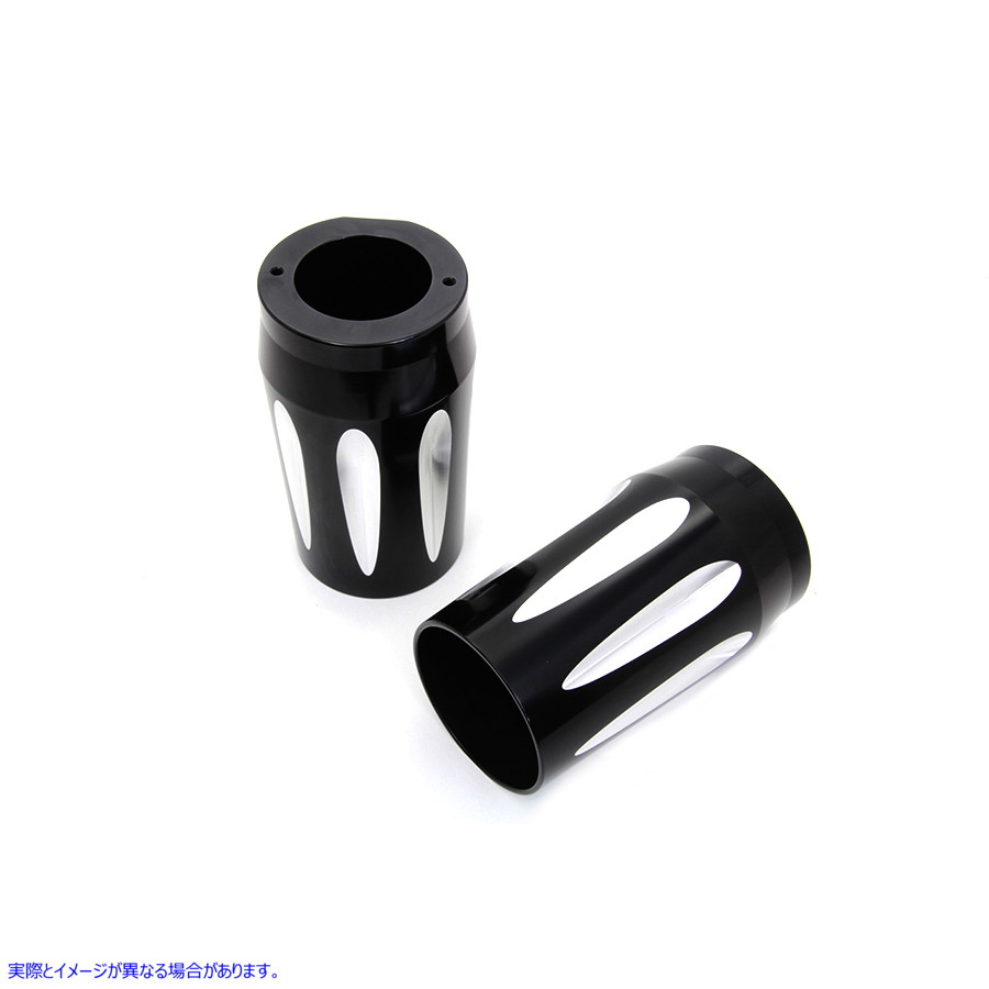 24-1193 ブラックフォークスライダーカバーセット 取寄せ Vツイン Black Fork Slider Cover Set (検索用／45600032