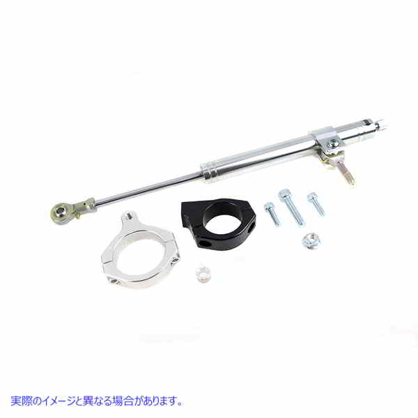 24-1243 クロームフォークステアリングダンパーキット 取寄せ Vツイン Chrome Fork Steering Damper Kit (検索用／