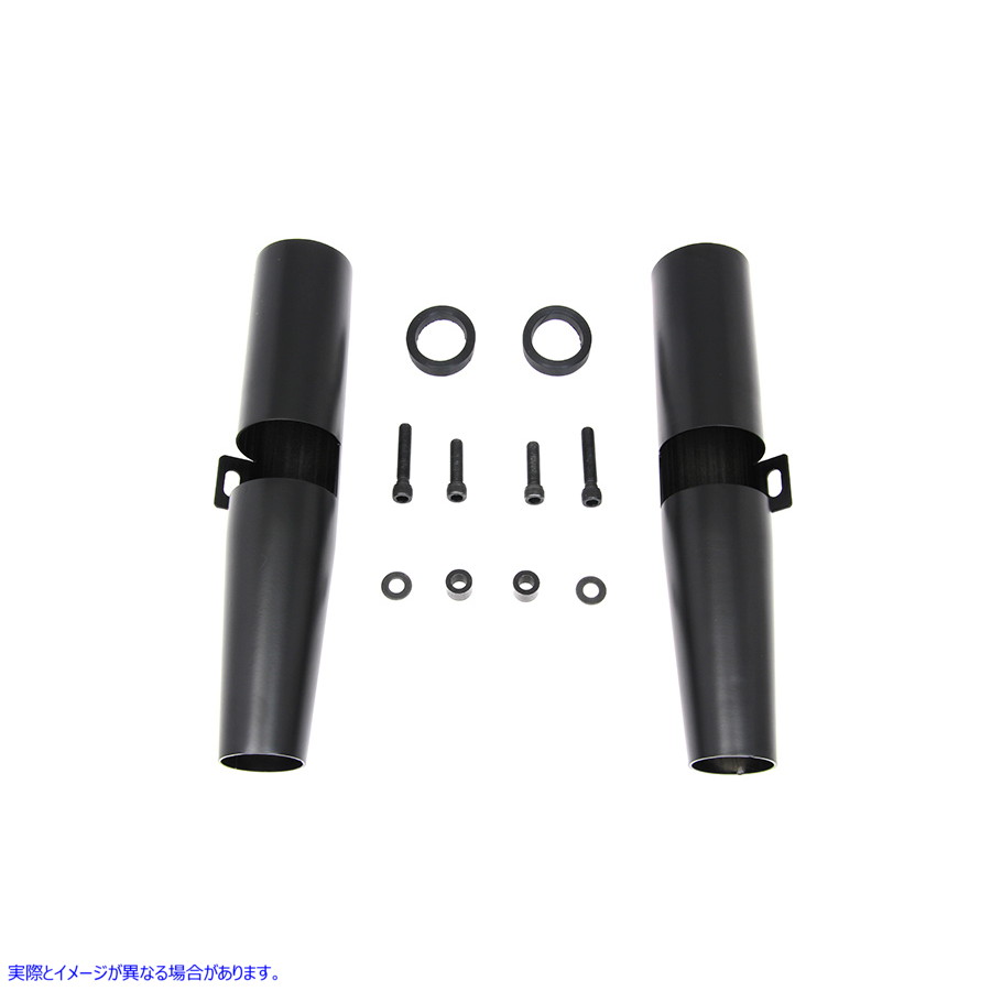 24-1318 【廃番】 ブラック 39mm フォークシュラウド 取寄せ Vツイン Black 39mm Fork Shrouds (検索用／