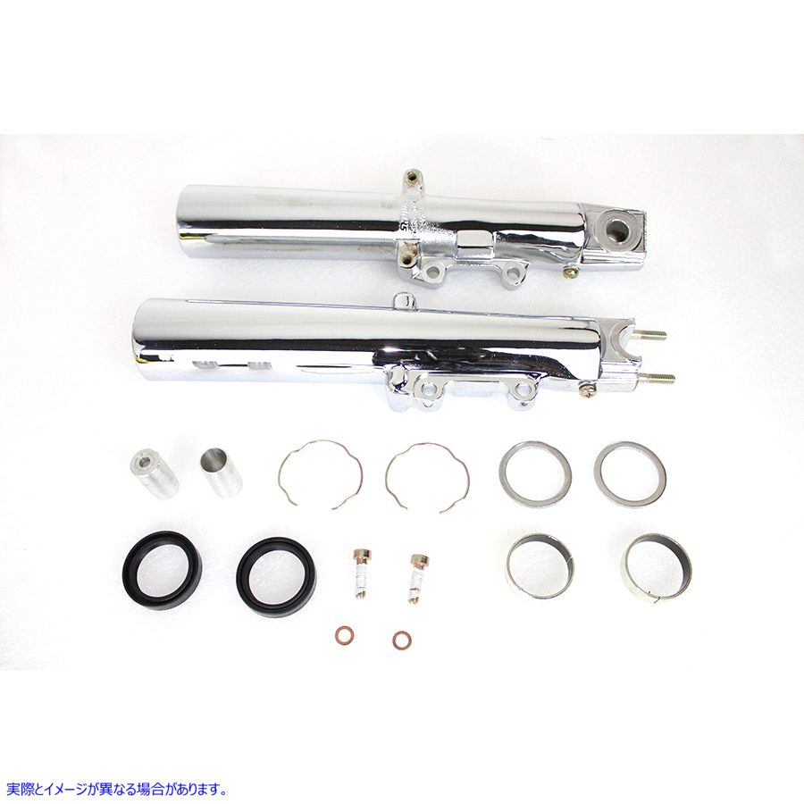 24-1321 クロームフォークドレスアップキット 取寄せ Vツイン Chrome Fork Dress Up Kit (検索用／