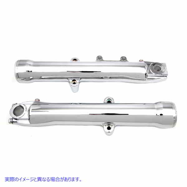 24-1775 クロームロアフォークスライダーセット 取寄せ Vツイン Chrome Lower Fork Slider Set (検索用／45873-07A (LEFT) 45874
