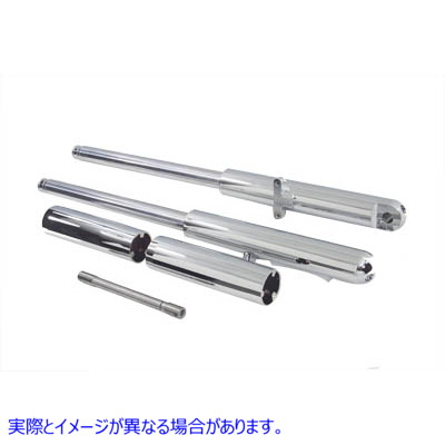 24-9021 ビレットメガフォークレッグセットクローム 取寄せ Vツイン Billet Mega Fork Leg Set Chrome (検索用／