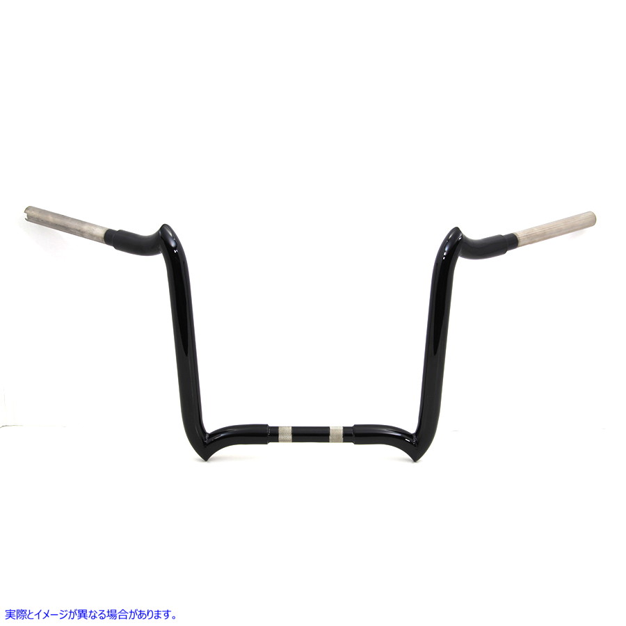 25-0152 14 インチ Z-Bar ハンドルバー インデントなし ブラック 取寄せ Vツイン 14 inch Z-Bar Handlebar without Indents Blac