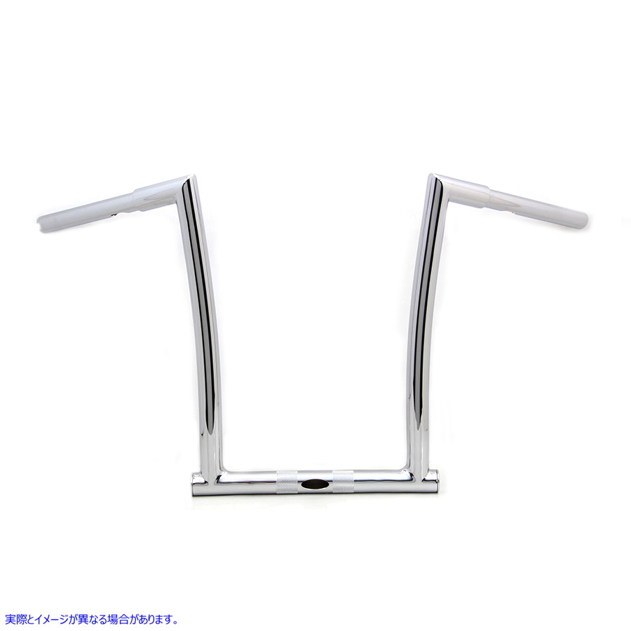 25-0180 インデント付き 14 インチ クロムチゼル Z バー ハンドルバー 取寄せ Vツイン 14 inch ChiZeled Z-Bar Handlebar Chrome