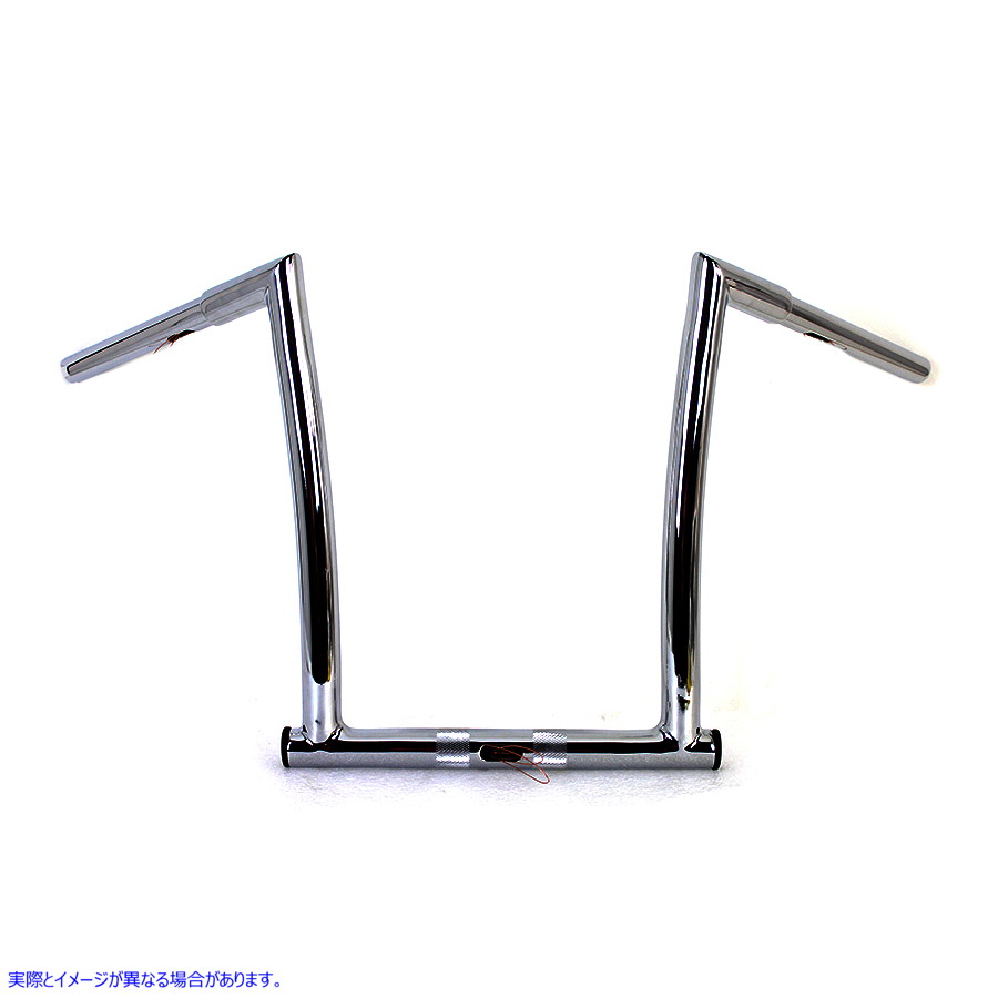 25-0182 インデント付き 16 インチ クロムチゼル Z バー ハンドルバー 取寄せ Vツイン 12 inch ChiZeled Z-Bar Handlebar Chrome