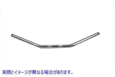 25-0412 インデント付きフラット 1 インチ ドラッグ ハンドルバー クローム 取寄せ Vツイン Flat 1 inch Drag Handlebar with In