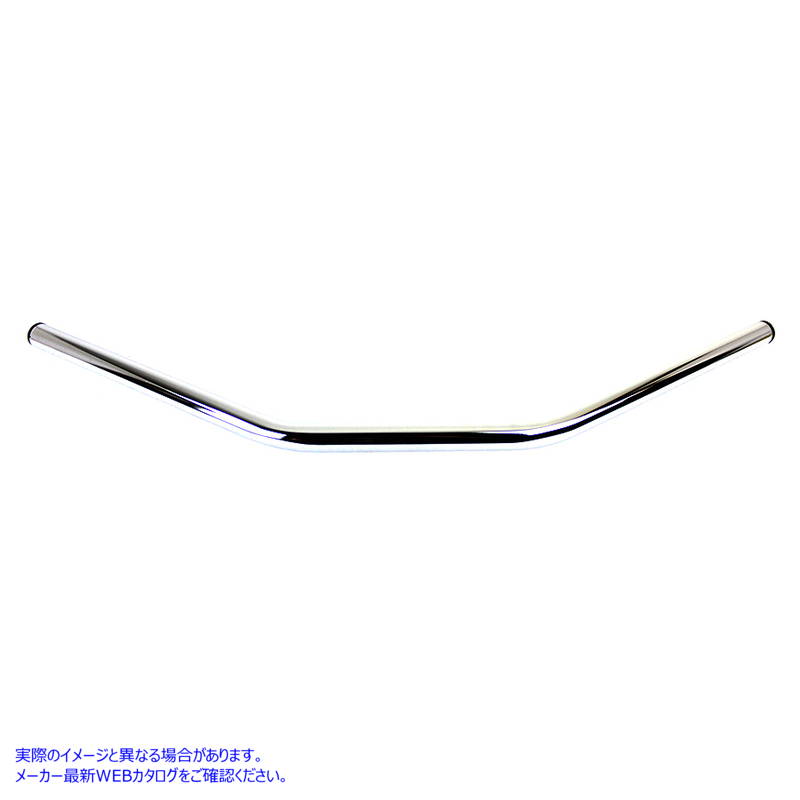 25-0455 インデント付きフラット 1 インチ ドラッグ ハンドルバー クローム 取寄せ Vツイン Flat 1 inch Drag Handlebar with In