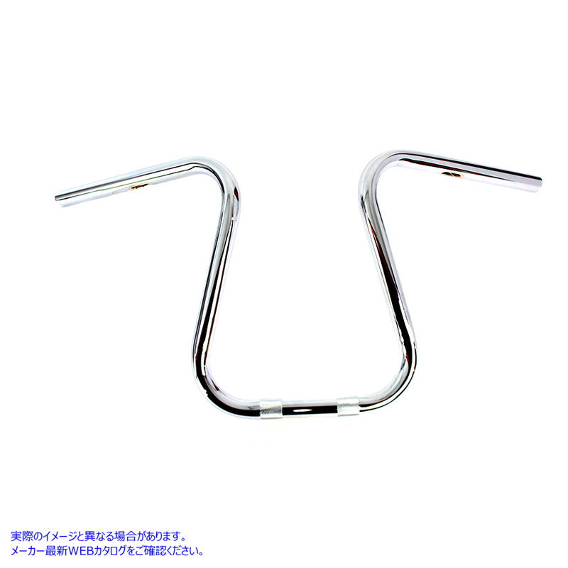 25-0488 インデント付きクローム 1 インチ ルーピー ハンドルバー 取寄せ Vツイン Chrome 1 inch Loopy Handlebar with Indents