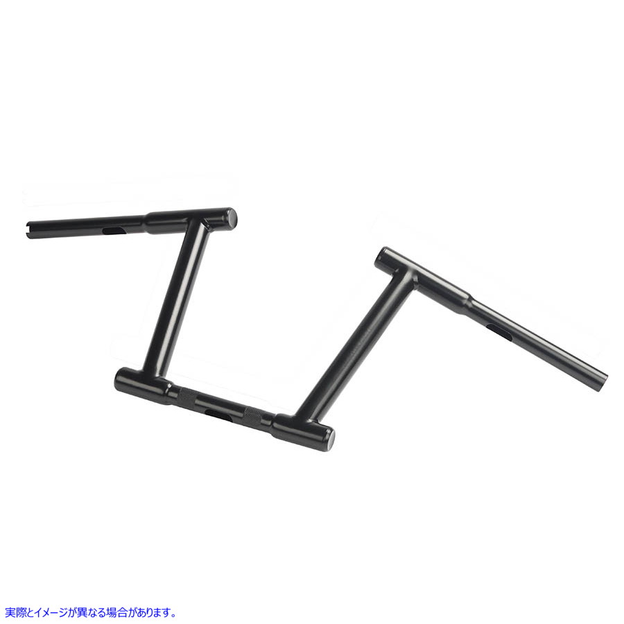 25-0570 10 インチ Z-Bar レーシング ハンドルバー インデント ブラック 取寄せ Vツイン 10 inch Z-Bar Racing Handlebar with I