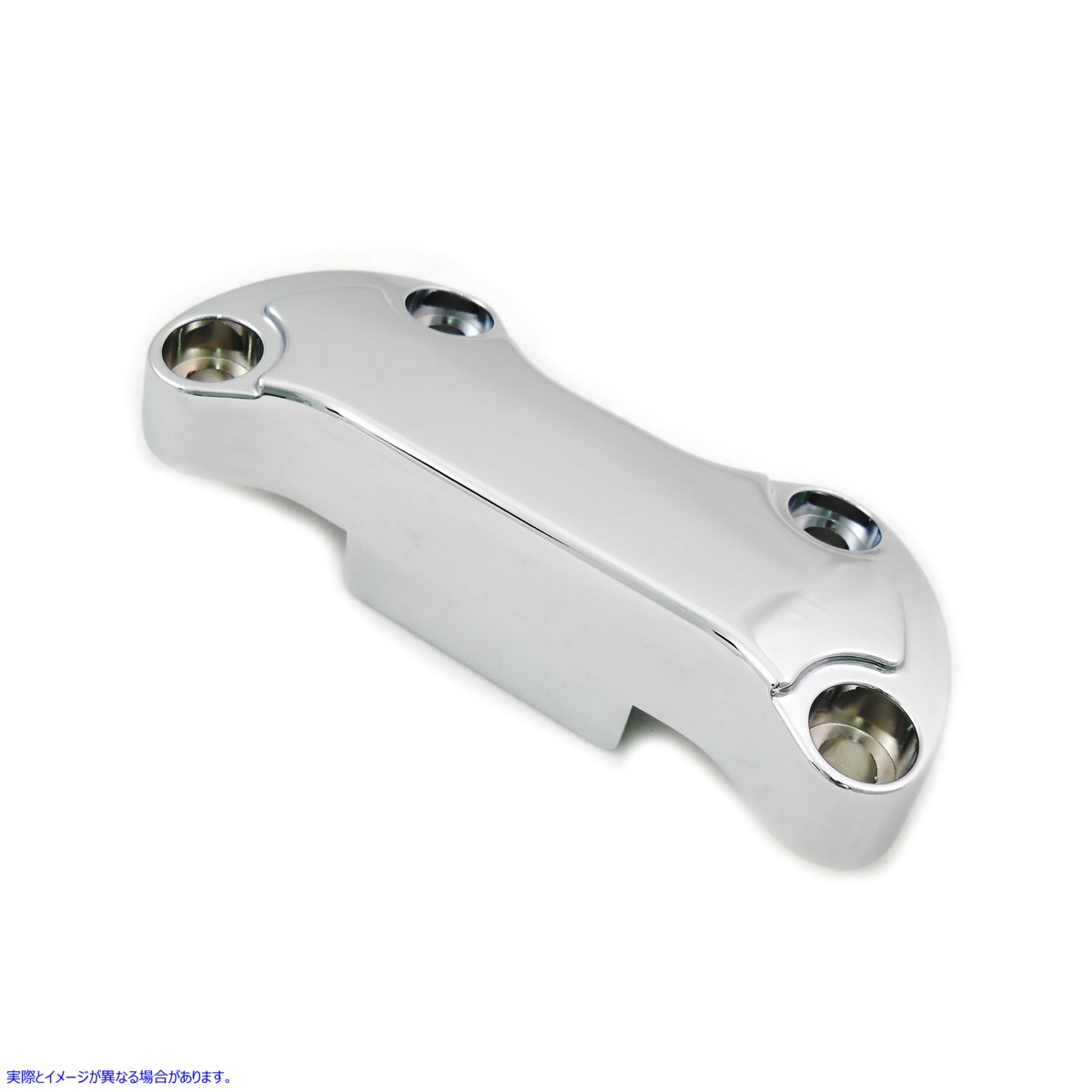 25-0592 スカート付きクロームスムースハンドルバークランプカバー 取寄せ Vツイン Chrome Smooth Handlebar Clamp Cover with S