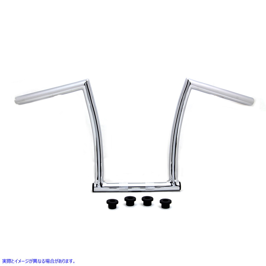 25-0633 インデント付き 13 インチ クロムチゼル Z バー ハンドルバー 取寄せ Vツイン 13 inch Chrome ChiZeled Z-Bar Handlebar
