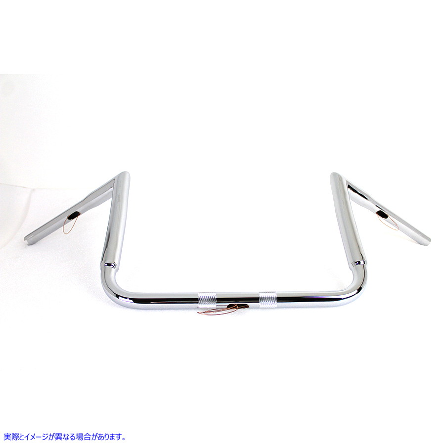 25-0636 12 インチ クローム チゼル Z バー ハンドルバー (インデントなし) 取寄せ Vツイン 12 inch Chrome ChiZeled Z-Bar Hand