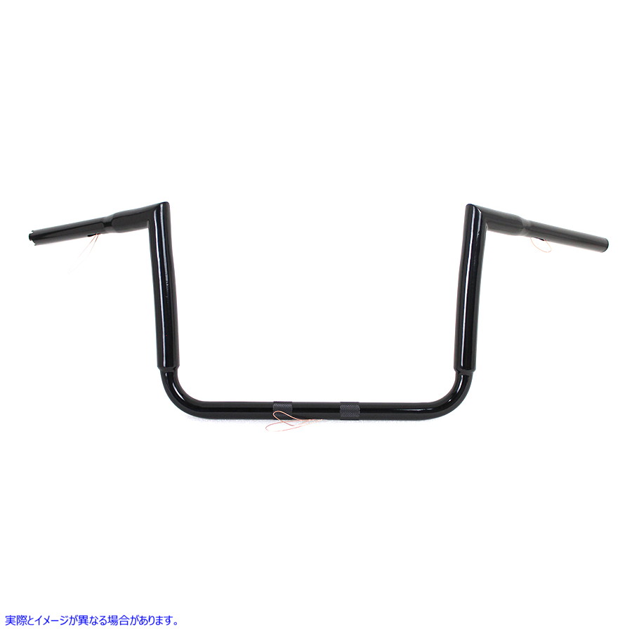 25-0637 12 インチ ブラックチゼル Z バー ハンドルバー (インデントなし) 取寄せ Vツイン 12 inch Black ChiZeled Z-Bar Handle