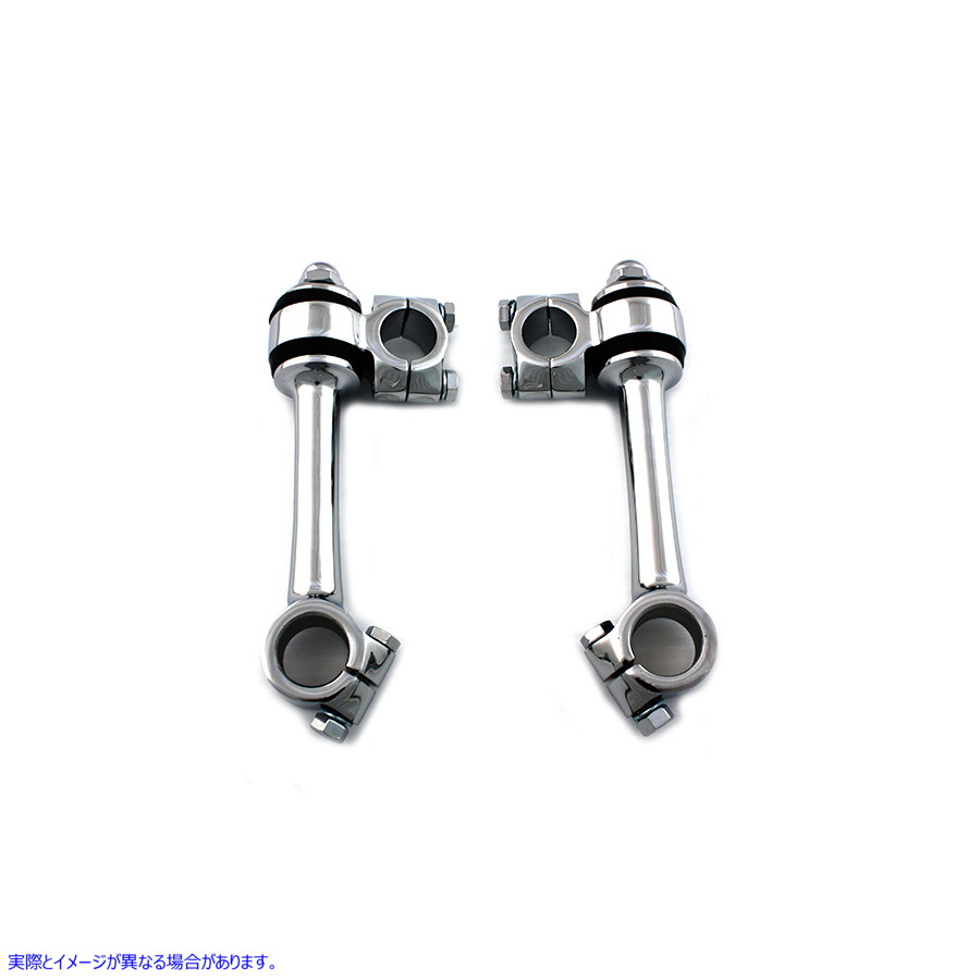25-0785 クローム レプリカ 5-1/2 インチ フランダー ライザー セット 取寄せ Vツイン Chrome Replica 5-1/2 inch Flander Riser