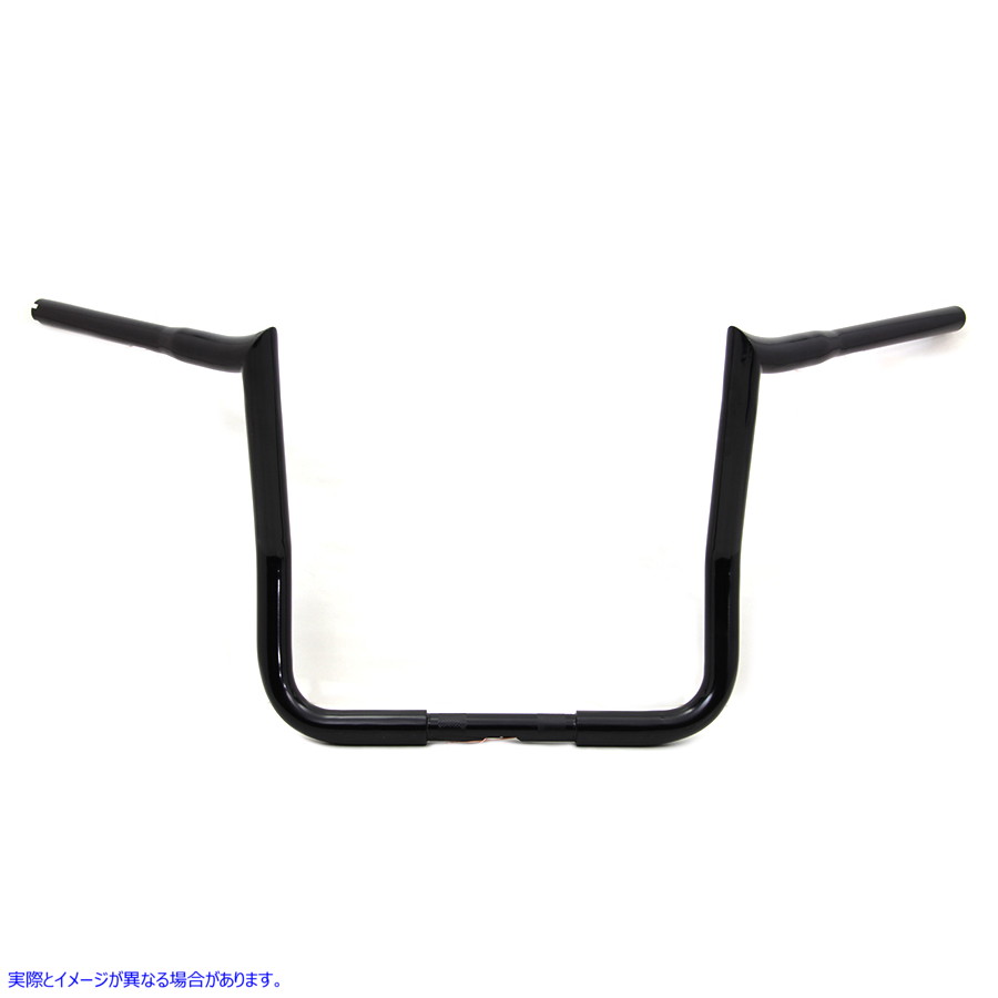 25-0980 15 インチ エイプ ハンドルバー インデントなし ブラック 取寄せ Vツイン 15 inch Ape Handlebar without Indents Black