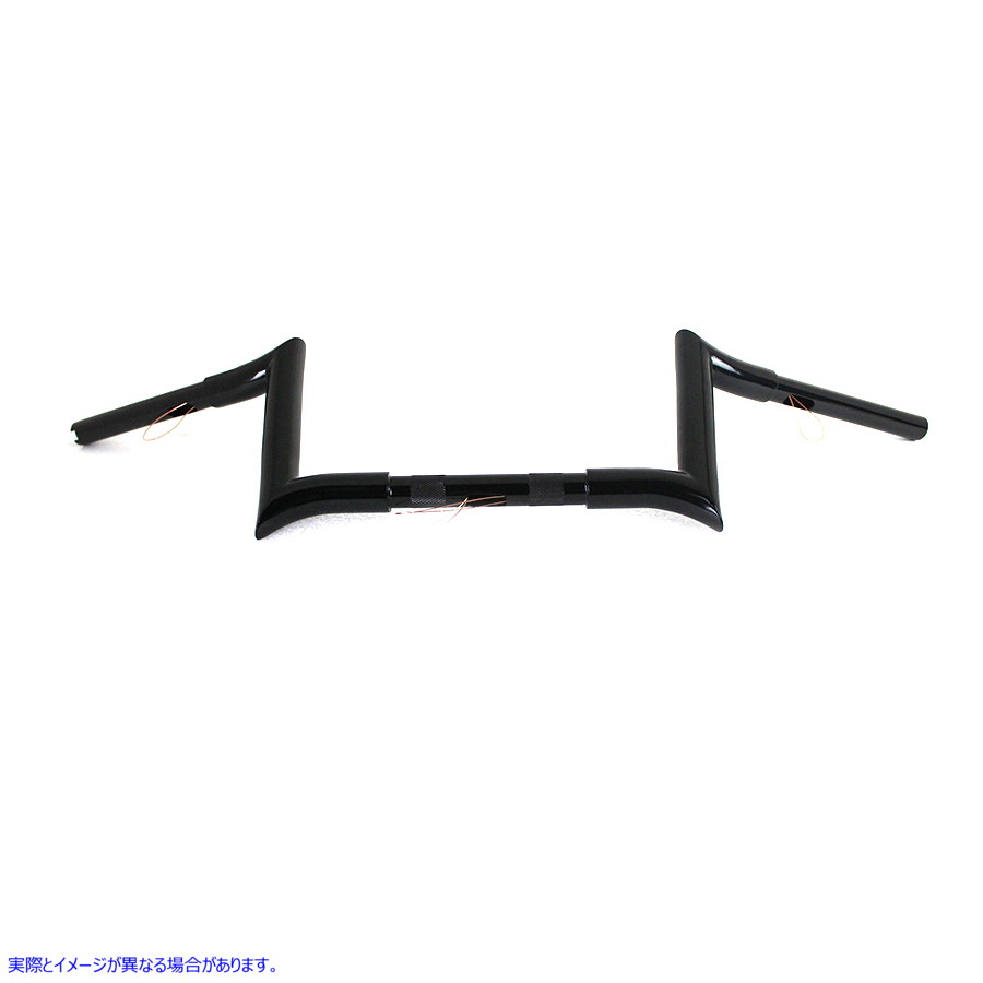 25-1201 インデント付き 8 インチ ブラック Z バー ハンドルバー 取寄せ Vツイン 8 inch Black Z-Bar Handlebar with Indents (