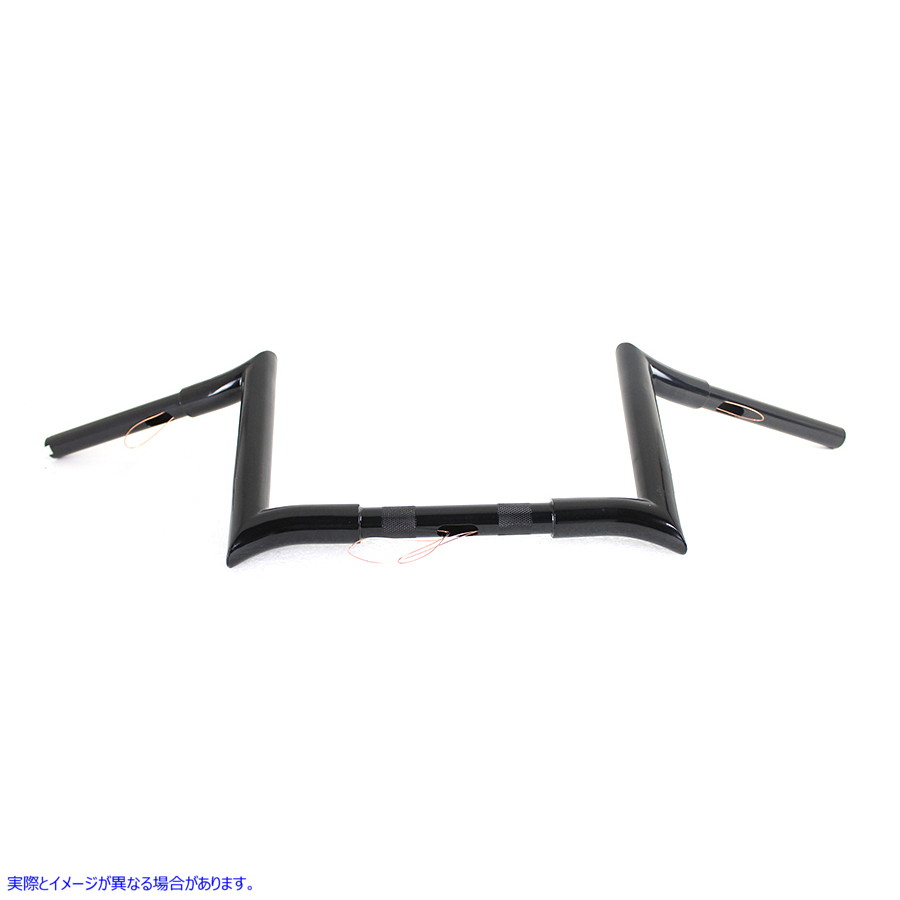 25-1203 インデント付き 10 インチ ブラック Z バー ハンドルバー 取寄せ Vツイン 10 inch Black Z-Bar Handlebar with Indents
