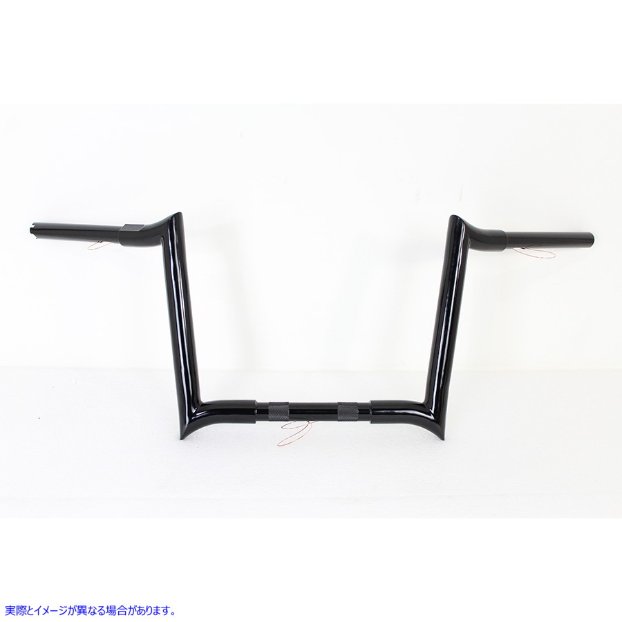 25-1205 インデント付き 12 インチ ブラック Z バー ハンドルバー 取寄せ Vツイン 12 inch Black Z-Bar Handlebar with Indents