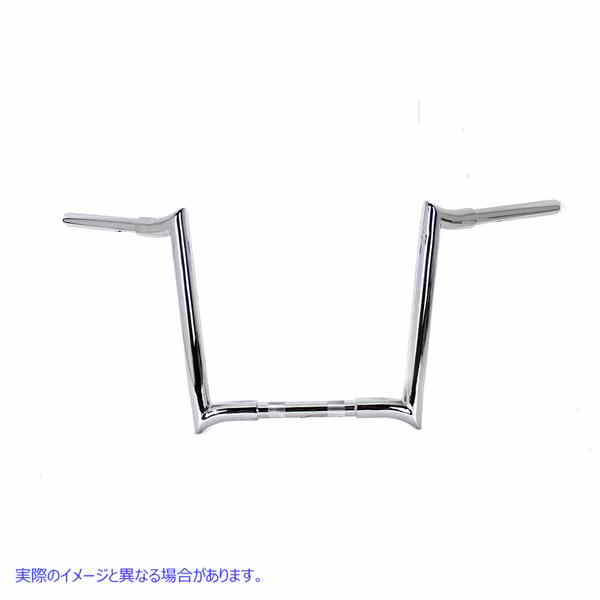 25-1206 インデント付き 14 インチ クローム Z バー ハンドルバー 取寄せ Vツイン 14 inch Chrome Z-Bar Handlebar with Indents
