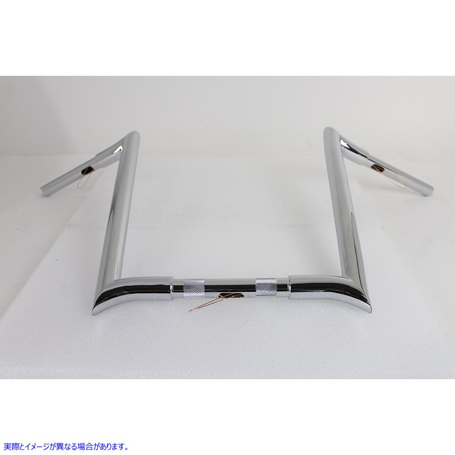 25-1208 インデント付き 16 インチ クローム Z バー ハンドルバー 取寄せ Vツイン 16 inch Chrome Z-Bar Handlebar with Indents