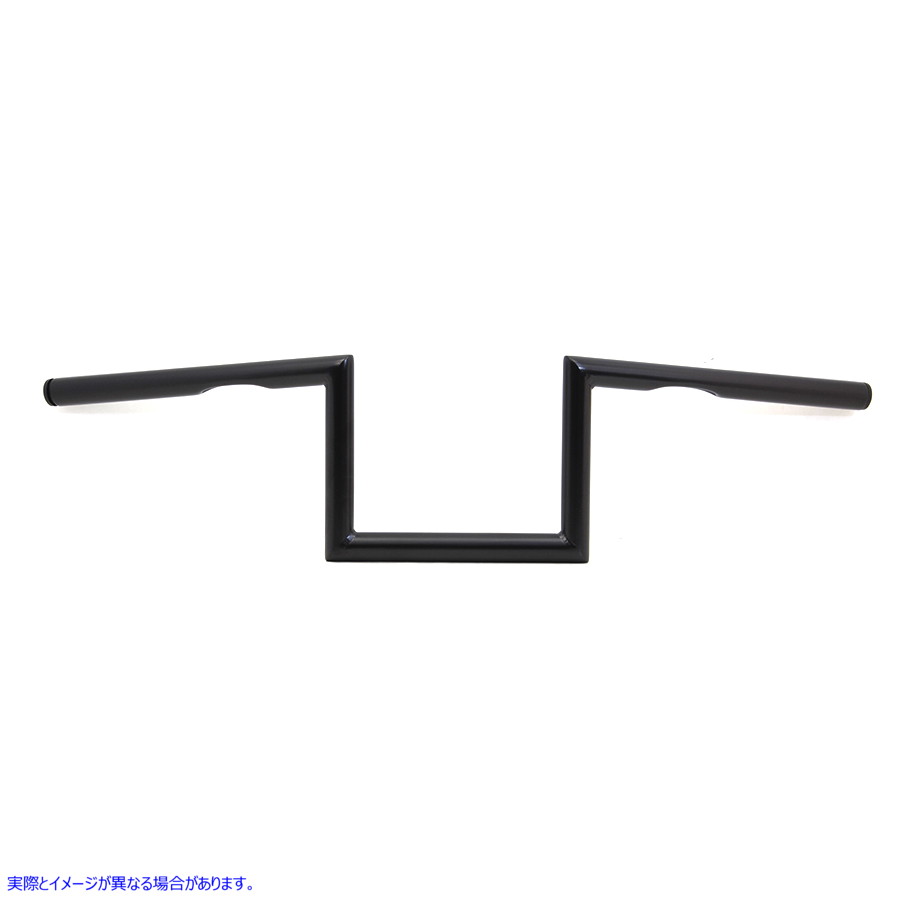 25-1283 7 インチ Z ハンドルバー インデント ブラック 取寄せ Vツイン 7 inch Z Handlebar with Indents Black (検索用／