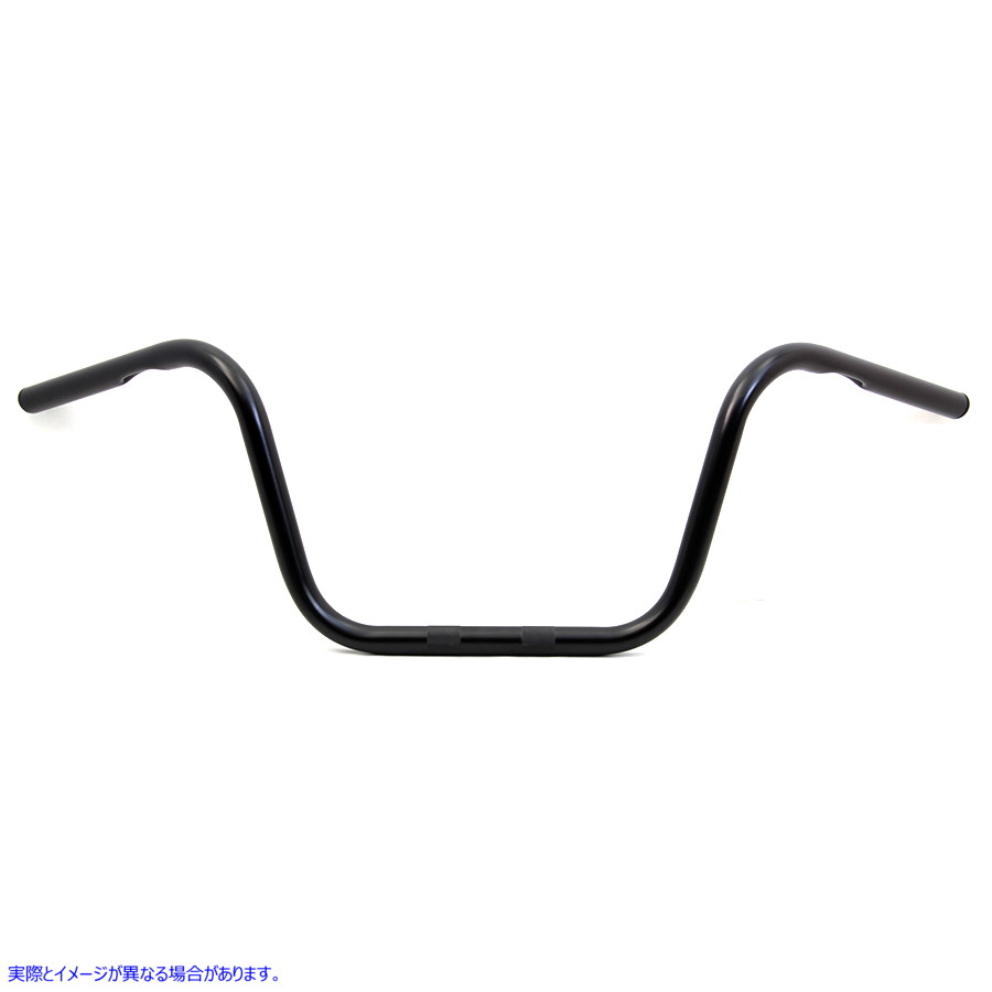 25-1303 インデント付き 10 インチ ブラック エイプ ハンガー ハンドルバー 取寄せ Vツイン 10 inch Black Ape Hanger Handlebar