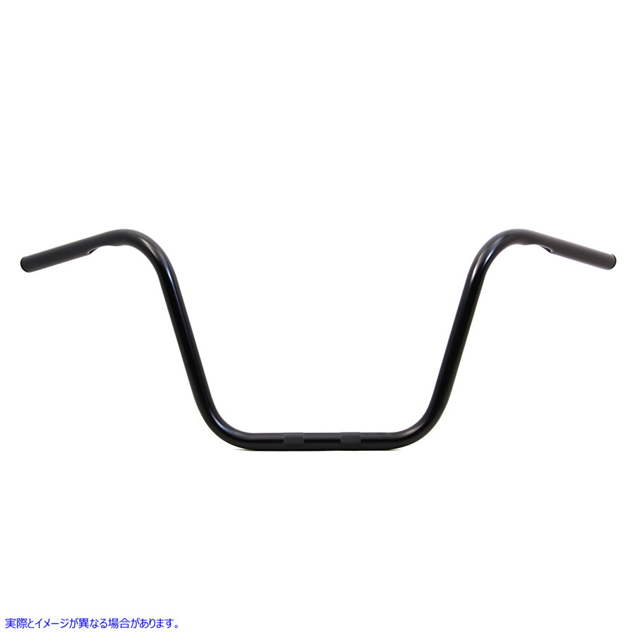25-1304 12 インチ エイプ ハンガー ハンドルバー (インデント付き) ブラック 取寄せ Vツイン 12 inch Ape Hanger Handlebars wi