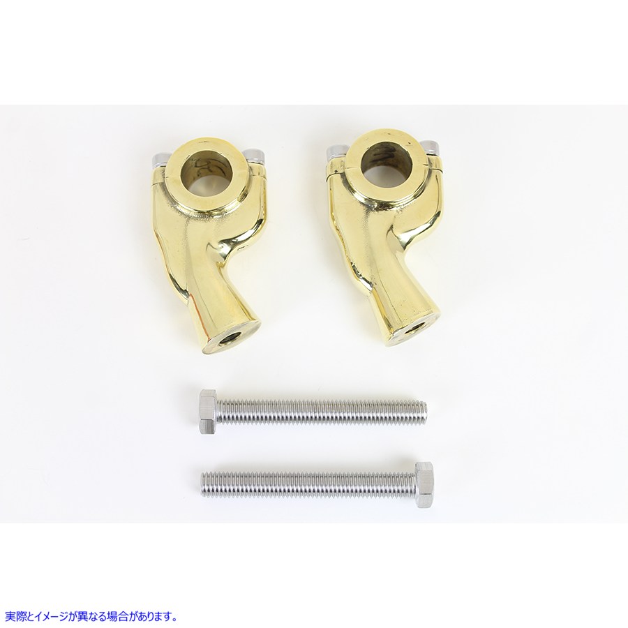 25-1760 1 インチ レトロ プルバック ライザー セット 真鍮 取寄せ Vツイン 1 inch Retro Pullback Riser Set Brass (検索用／