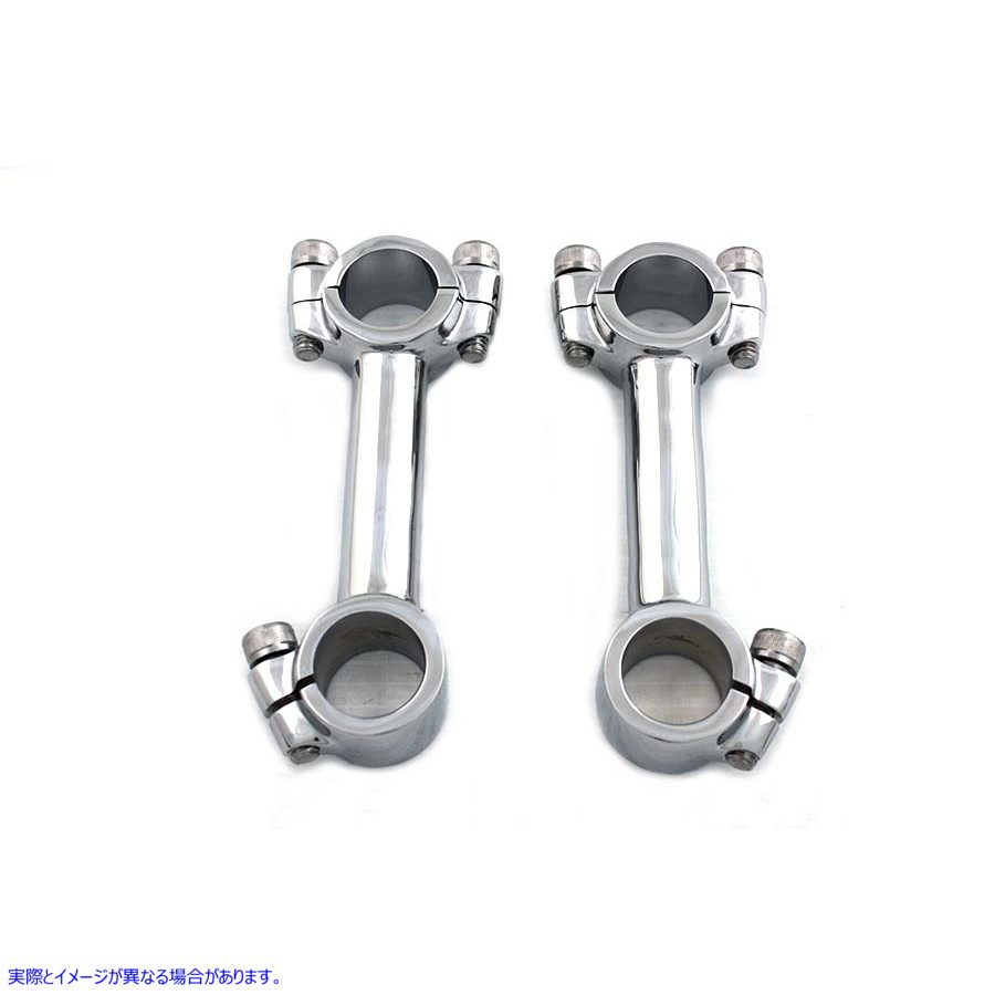 25-2124 4インチドッグボーンライザーセット クローム 取寄せ Vツイン 4 inch Dog Bone Riser Set Chrome (検索用／