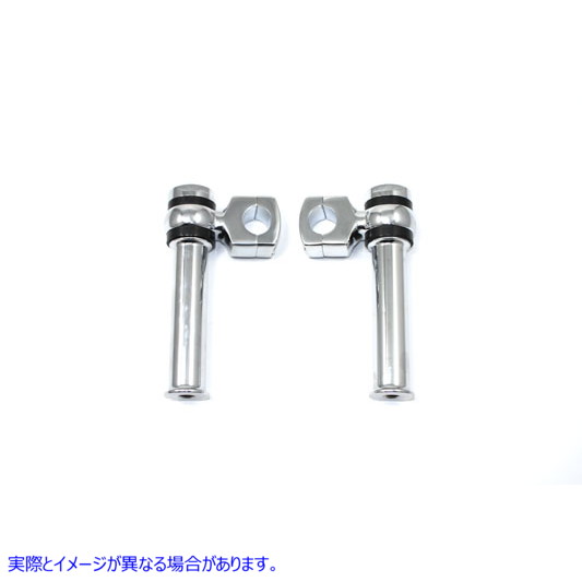 25-2160 5-1/4 インチ オフセット ドッグボーン ライザー セット クローム 取寄せ Vツイン 5-1/4 inch Offset Dog Bone Riser Se