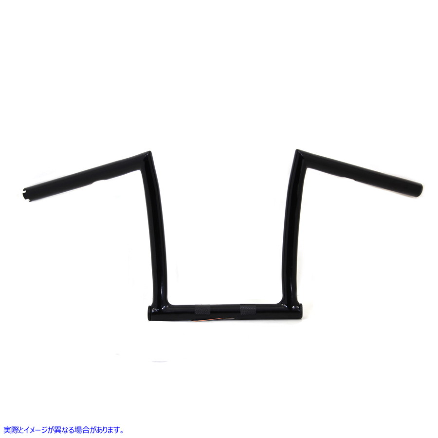 25-2285 11 インチ ブラックチゼル Z バー ハンドルバー (インデント付き) 取寄せ Vツイン 11 inch Black ChiZeled Z-Bar Handle