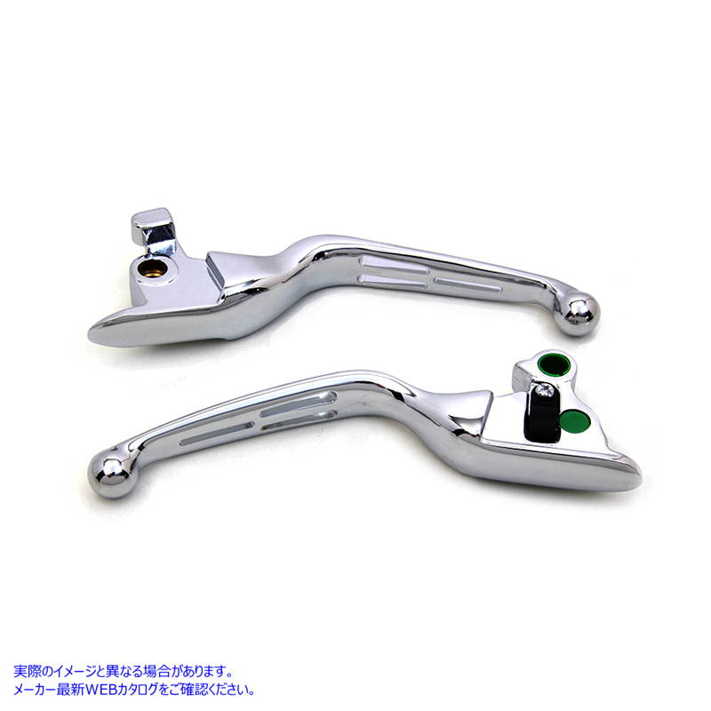 26-0002 クローム3スロットワイドハンドレバーセット 取寄せ Vツイン Chrome 3-Slot Wide Hand Lever Set (検索用／