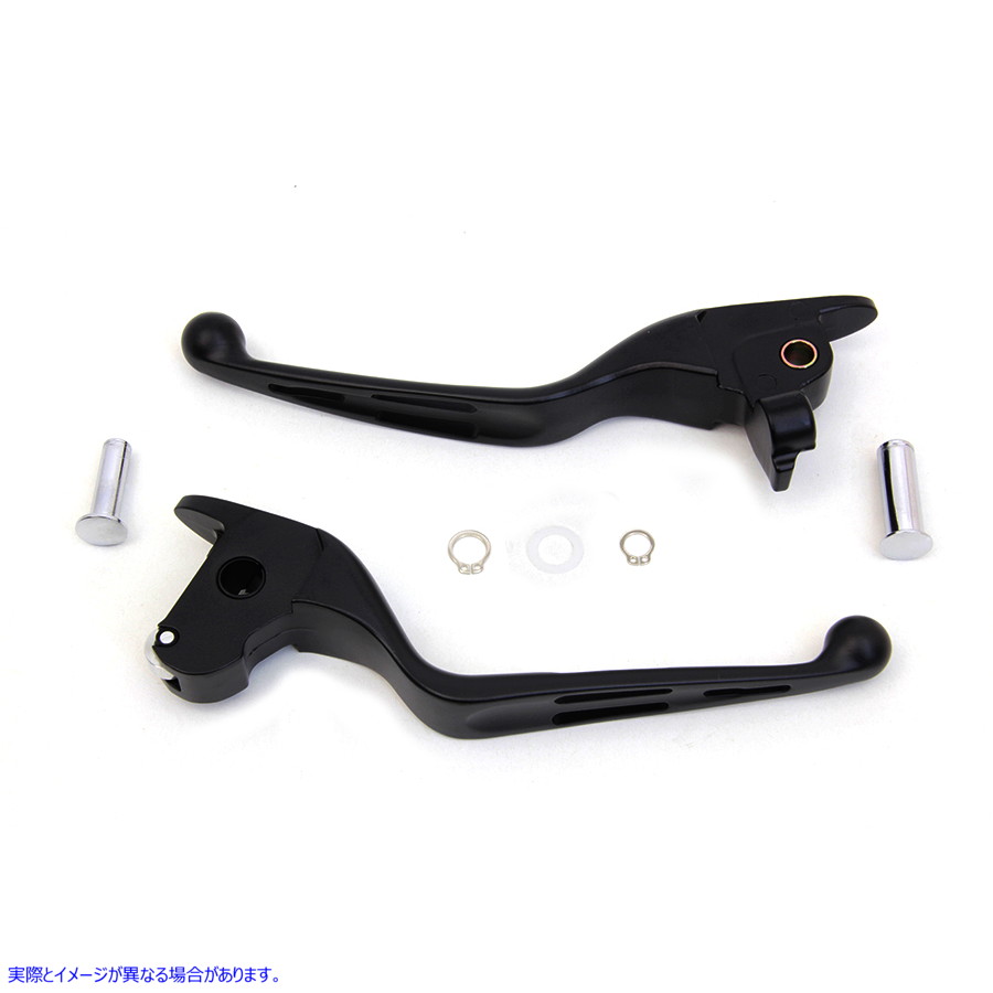 26-0010 マットブラック 3スロットワイドハンドレバーセット 取寄せ Vツイン Matte Black 3-Slot Wide Hand Lever Set (検索用／