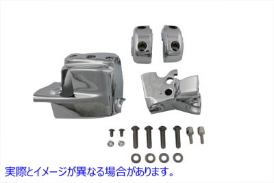 26-0536 ハンドルバー コントロール カバー セット クローム 取寄せ Vツイン Handlebar Control Cover Set Chrome (検索用／4609
