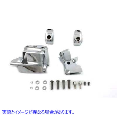 26-0537 ハンドルバー コントロール カバー セット クローム 取寄せ Vツイン Handlebar Control Cover Set Chrome (検索用／4609