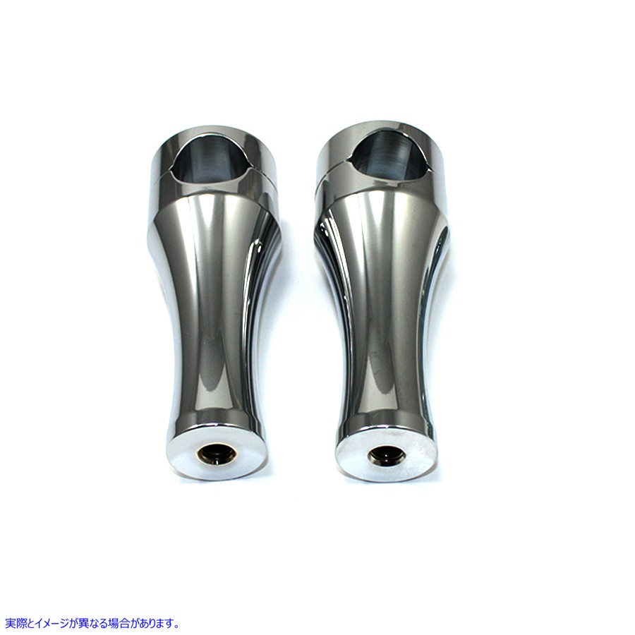26-0598 5インチソリッドビレットクロームライザーセット 取寄せ Vツイン 5 inch Solid Billet Chrome Riser Set (検索用／