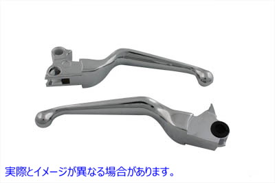 26-0743 クロームVカットハンドレバーセット 取寄せ Vツイン Chrome V-Cut Hand Lever Set (検索用／45075-08 45459-08