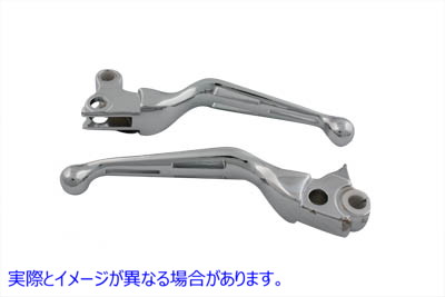 26-0789 クローム穴付きハンドレバーセット 取寄せ Vツイン Chrome Slotted Hand Lever Set (検索用／