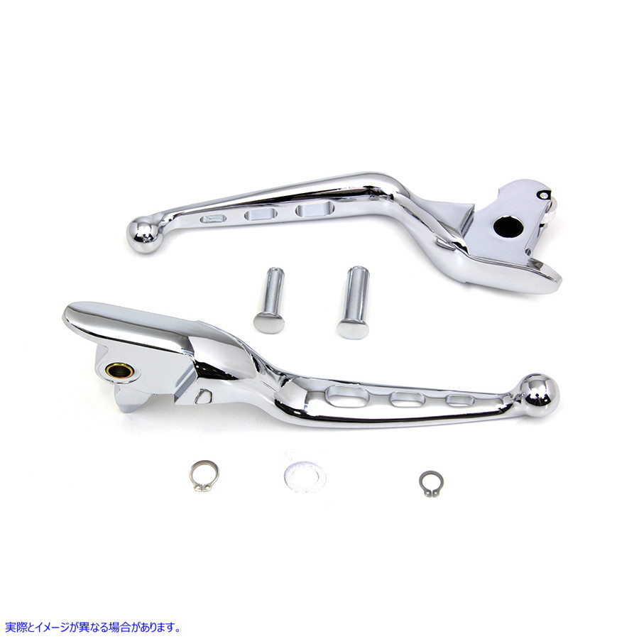 26-0800 クロームドリルドハンドレバーセット 取寄せ Vツイン Chrome Drilled Hand Lever Set (検索用／