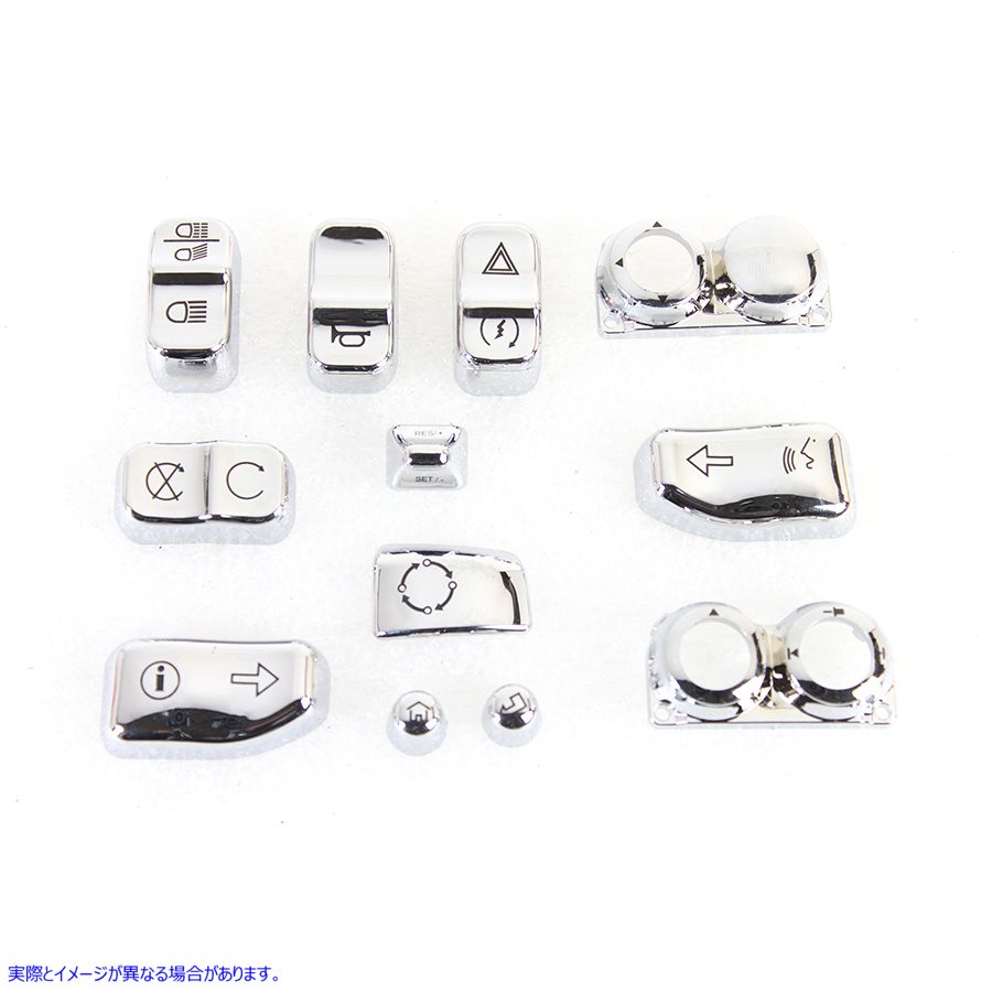 26-0846 スイッチカバーセット クローム 取寄せ Vツイン Handlebar Switch Cap Set Chrome (検索用／71500187