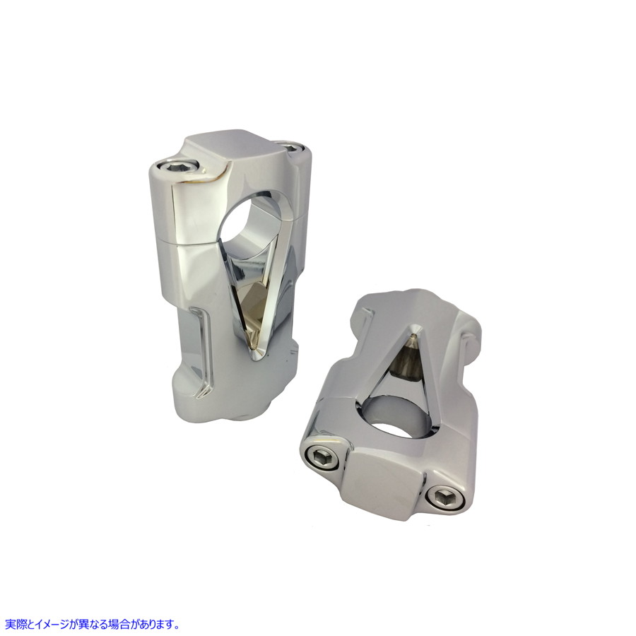 26-0936 V-Fire クローム フラット ハンドルバー ライザー セット コントラスト カット付き 取寄せ Vツイン V-Fire Chrome Flat