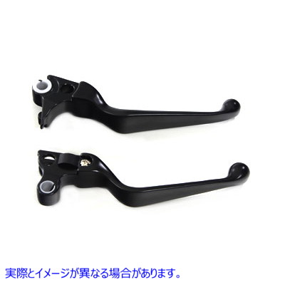 26-0980 ブラック スムース コンター ハンド レバー セット 取寄せ Vツイン Black Smooth Contour Hand Lever Set (検索用／