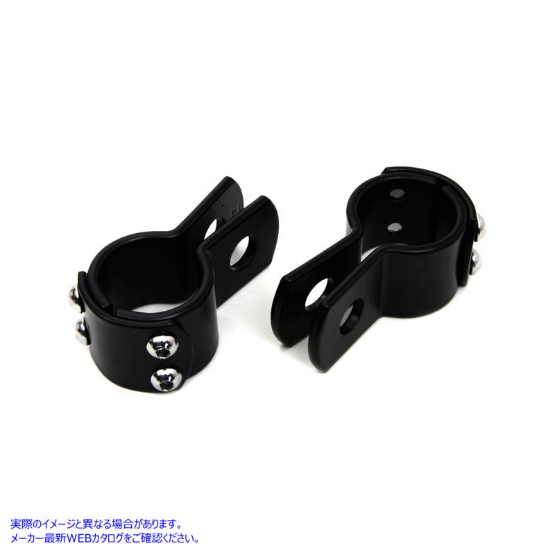 27-0004 ブラック 1-1/2 インチ フットペグ マウント クランプ セット 取寄せ Vツイン Black 1-1/2 inch Footpeg Mount Clamp Se