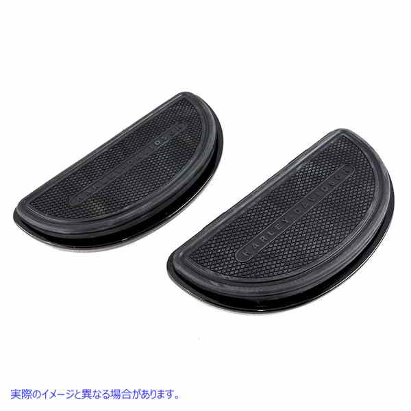 27-0009 グロスブラックパッセンジャーハーフムーンフットボードセット 取寄せ Vツイン Gloss Black Passenger Half Moon Footbo