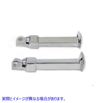 27-0014 クローム鉄道スタイルフットペグセット 取寄せ Vツイン Chrome Railroad Style Footpeg Set (検索用／