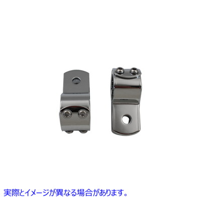 27-0037 クローム 1-1/4 インチ フットペグ マウント クランプ セット 取寄せ Vツイン Chrome 1-1/4 inch Footpeg Mount Clamp S