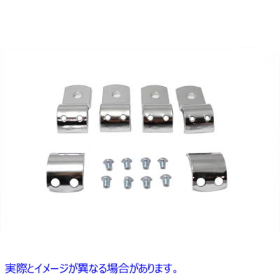 27-0038 クローム 1-1/8 インチ フットペグ マウント クランプ セット 取寄せ Vツイン Chrome 1-1/8 inch Footpeg Mount Clamp S