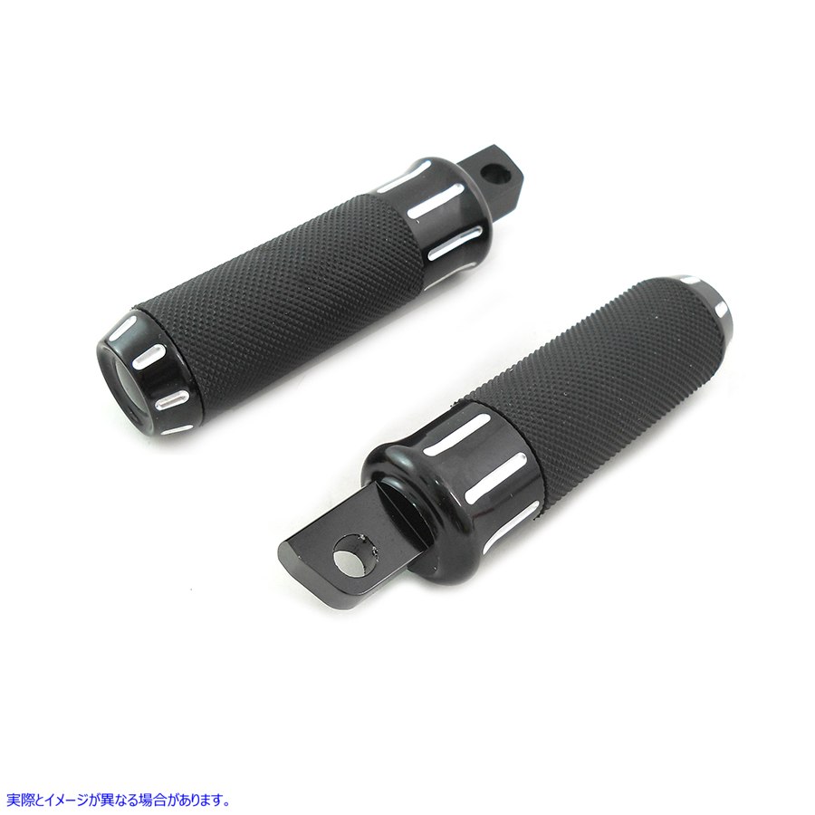 27-0096 ブラック クリア カット スタイル フットペグ セット 取寄せ Vツイン Black Clear Cut Style Footpeg Set (検索用／